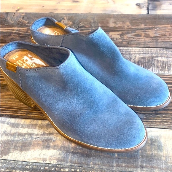 Tom’s Grey Suede Mule clogs size 8 - Picture 1 of 6